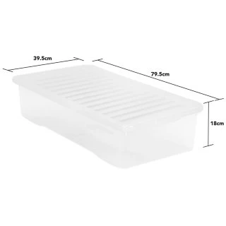B&M Jumbo Underbed Storage Box With Lid 42L - Clear 4 B&M Jumbo Underbed Storage Box With Lid 42L - Clear - Image 4