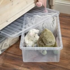 B&M Jumbo Underbed Storage Box With Lid 42L - Clear 6 B&M Jumbo Underbed Storage Box With Lid 42L - Clear -Home Style Shop 257918 42l jumbo underbed storage box with lid clear 4