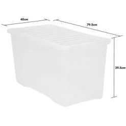 B&M Large Storage Box With Lid 110L - Clear -Home Style Shop 284861 110l storage box with lid clear 3