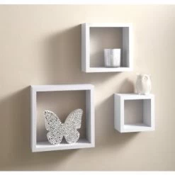 Lokken 3 Cube Shelves - White
