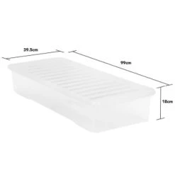 B&M Underbed Storage Box With Lid 55L - Clear -Home Style Shop 307321 55l under bed storage box with lid 3