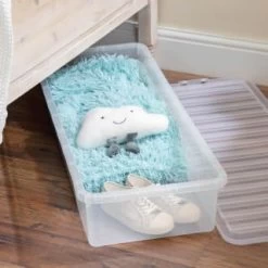 B&M Underbed Storage Box With Lid 55L - Clear -Home Style Shop 307321 55l under bed storage box with lid 4