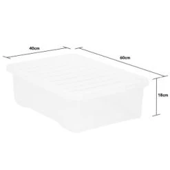 B&M Underbed Clear Storage Box With Lid 32L - Clear -Home Style Shop 314173 32l underbed storage box with lid clear 3
