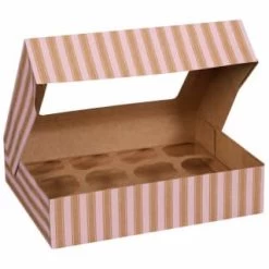 Betty Winters Large Cupcake Boxes 2pk 8 Betty Winters Large Cupcake Boxes 2pk -Home Style Shop 320784 4pk cupcake boxes holds 12 pink 3