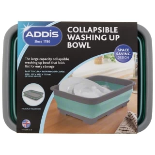 Addis Collapsible Washing Up Bowl - Aqua & Grey 5 Addis Collapsible Washing Up Bowl - Aqua & Grey - Image 5