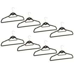B&M Pure Velvet Hangers 8pk - Black -Home Style Shop 333534 8pk velvet hangers black group