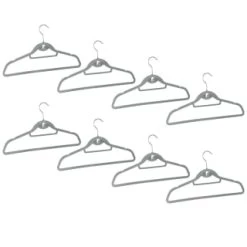 B&M Pure Velvet Hangers 8pk - Grey -Home Style Shop 333534 8pk velvet hangers grey group