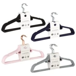 B&M Pure Velvet Hangers 8pk - Black -Home Style Shop 333534 8pk velvet hangers group 1