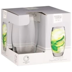 B&M Curved Hiball Glasses 4pk -Home Style Shop 338803 set of 4 highball tumblers