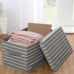 B&M Jumbo Storage Box With Lid - Stripes