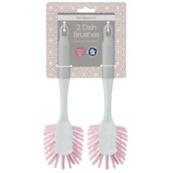 B&M Dish Brushes 2pk - Blush -Home Style Shop 345628 2 printed dish brushes blush 3