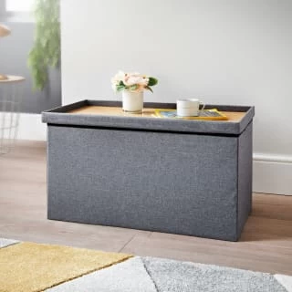 B&M Grey Coffee Table Ottoman 2 B&M Grey Coffee Table Ottoman - Image 2