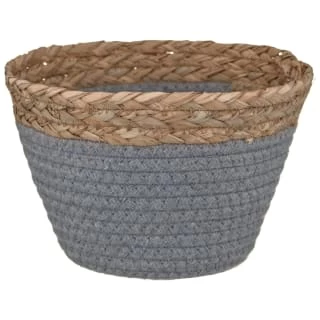 B&M Mini Cotton Wicker Basket - Grey 1 B&M Mini Cotton Wicker Basket - Grey