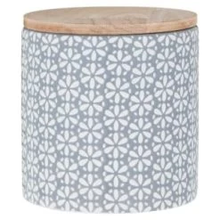 B&M Embossed Geometric Storage Canisters 3pc 9 B&M Embossed Geometric Storage Canisters 3pc -Home Style Shop 356821 storage canisters geo grey 4