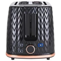 Goodmans Textured 2 Slice Toaster - Black & Rose Gold -Home Style Shop 358961 goodmans textured toaster black rose gold