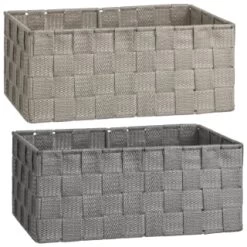 B&M Woven Storage Baskets 3pk - Silver -Home Style Shop 365979 365978 3pk woven baskets group 2