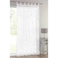 Popsicle Tab Top Voile 55 X 90" - White Stars