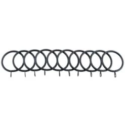 B&M Metal Curtain Rings 10pk - Black -Home Style Shop 369327 metal curtain rings black 3