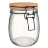 B&M Medium Bamboo Clip Lock Glass Jar