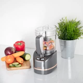 Tower Compact Food Processor 400ml - Grey & Rose Gold 2 Tower Compact Food Processor 400ml - Grey & Rose Gold - Image 2