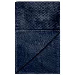 B&M Waffle Faux Fur Throw - Navy -Home Style Shop 372950 waffle faux fur throw navy