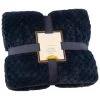 B&M Waffle Faux Fur Throw - Navy