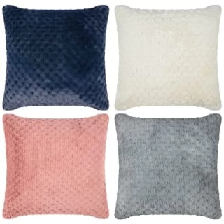 B&M Waffle Faux Fur Cushion 48 X 48cm - Cream 2 B&M Waffle Faux Fur Cushion 48 X 48cm - Cream - Image 2