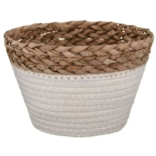 B&M Mini Cotton Wicker Basket - Cream 1 B&M Mini Cotton Wicker Basket - Cream