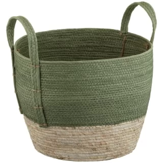 B&M Natural Wicker Basket - Green 1 B&M Natural Wicker Basket - Green