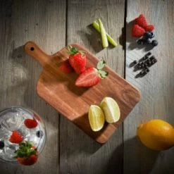 B&M Mini Acacia Wood Serve Boards 2pk -Home Style Shop 375102 2pk mini acacia wood serve boards