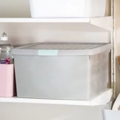 B&M Waffle Clip Box 25.5L - Grey -Home Style Shop 375472 grey 25 5l waffle clip box 3