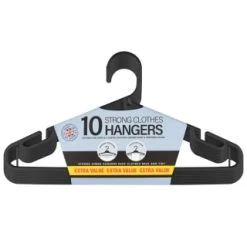 B&M Jumbo Hangers 10pk - Black -Home Style Shop 376555 10pk strong clothes hangers blacks 2