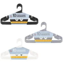 B&M Jumbo Hangers 10pk - Black -Home Style Shop 376555 376556 376557 10pk strong clothes hangers main 1