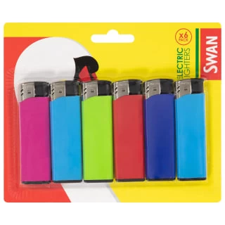 Swan Lighter 6pk - Multicoloured 1 Swan Lighter 6pk - Multicoloured