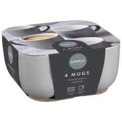 Simply Everyday Gloss Mugs 4pk - Grey -Home Style Shop 380120 4pk simply everyday mugs grey 2