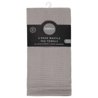 Simply Everyday Waffle Tea Towels 3pk - Grey 1 Simply Everyday Waffle Tea Towels 3pk - Grey