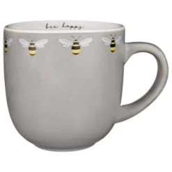 B&M Bee Happy Printed Mugs - 4pk -Home Style Shop 380506 4pk printed mugs bee happy grey