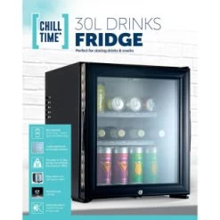 B&M Chill Time Mini Bar Fridge 30L -Home Style Shop 381810 chill time 30l drinks fridge 4