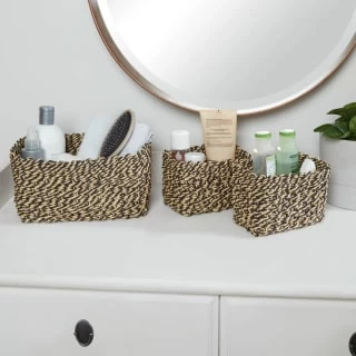 Samos Set Of 3 Storage Rope Baskets 3pk - Black 1 Samos Set Of 3 Storage Rope Baskets 3pk - Black