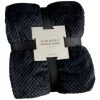 B&M Waffle Fleece Throw - Black