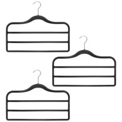 B&M Velvet Trouser Hangers 3pk - Black -Home Style Shop 383688 3pk pure velvet trouser hangers black