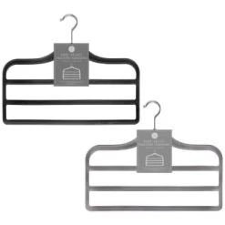 B&M Velvet Trouser Hangers 3pk - Black -Home Style Shop 383688 3pk pure velvet trouser hangers main