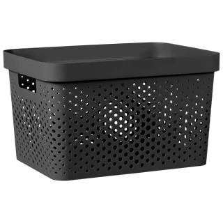 B&M Large Rectangular Spot Storage Basket - Black 1 B&M Large Rectangular Spot Storage Basket - Black