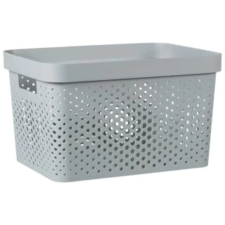 B&M Large Rectangular Spot Storage Basket - Grey 1 B&M Large Rectangular Spot Storage Basket - Grey