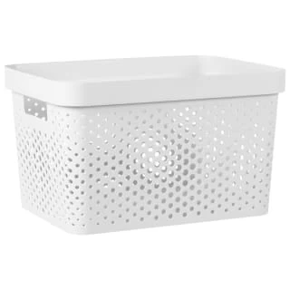 B&M Large Rectangular Spot Storage Basket - White 1 B&M Large Rectangular Spot Storage Basket - White