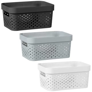 B&M Medium Rectangular Spot Storage Basket - Grey 2 B&M Medium Rectangular Spot Storage Basket - Grey - Image 2