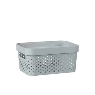 B&M Medium Rectangular Spot Storage Basket - Grey 1 B&M Medium Rectangular Spot Storage Basket - Grey
