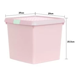 B&M Waffle Clip Box Storage Cube 14L - Dusty Pink -Home Style Shop 384965 dusky pink 14l waffle clip box cube 2