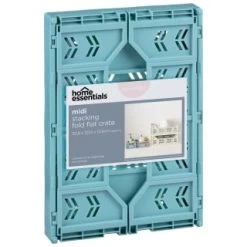 Midi Stacking Fold Flat Crate 30.6 X 20.5 X 12.6cm - Teal 7 Midi Stacking Fold Flat Crate 30.6 X 20.5 X 12.6cm - Teal -Home Style Shop 384975 home essentials midi stacking fold flat crate soft teal