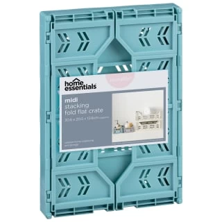 Midi Stacking Fold Flat Crate 30.6 X 20.5 X 12.6cm - Teal 3 Midi Stacking Fold Flat Crate 30.6 X 20.5 X 12.6cm - Teal - Image 3